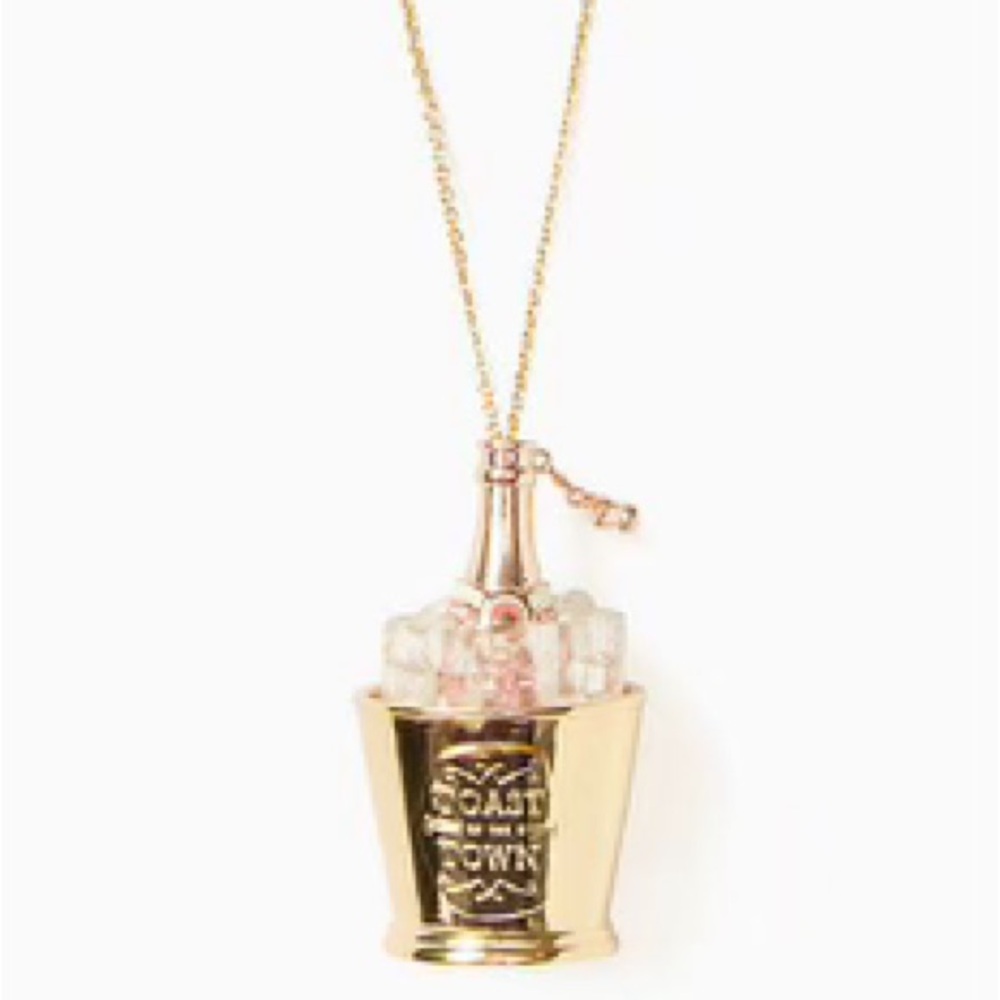 Kate Spade Make Magic Toast Of The Town champagne bucket pendent necklace